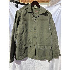 Vtg US Army Womans Corps WAC OG107 Rip Stop Utility Fatigue Shirt